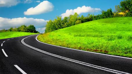 Green and Road wallpaper