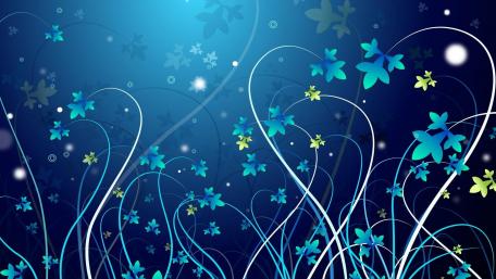 Blue Floral Fantasy Wallpaper wallpaper