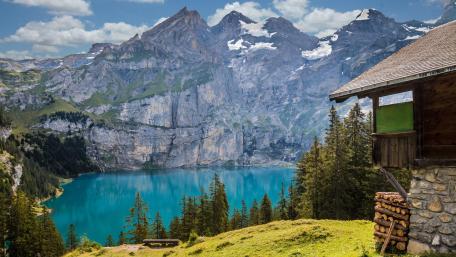 Oeschinen Lake (Oeschinensee, Switzerland) wallpaper