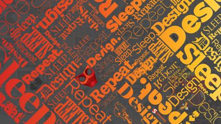 Art of Words in Vibrant Orange wallpaper