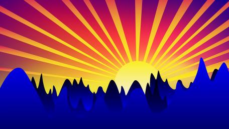 Abstract Sunrise Over Mountains with Vibrant Colors wallpaper
