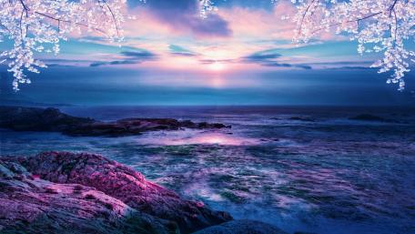 Beautiful ocean dawn wallpaper