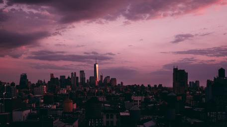 Dreamy New York City Skyline at Dusk wallpaper