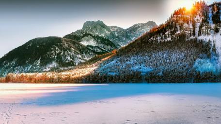 Majestic Winter Wonderland Scene wallpaper