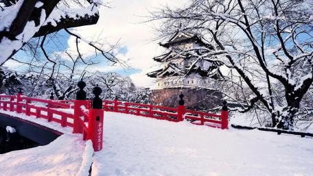 Hirosaki Castle at winter wallpaper