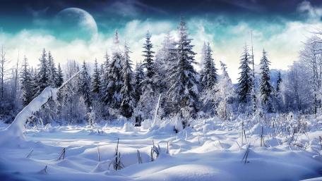 Fantasy winter landscape wallpaper