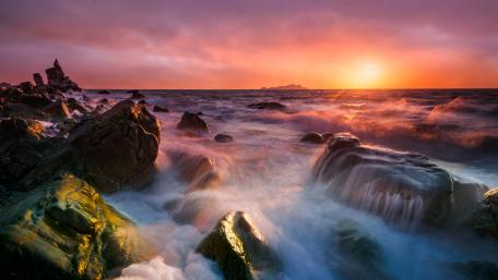Seaside sunrise wallpaper