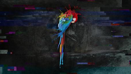 Parrot Expression in Abstract Art wallpaper
