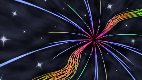 Cosmic Burst of Colorful Lines in the Darkness wallpaper
