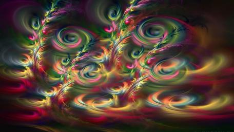 Vibrant Fractal Vortex of Colorful Swirls wallpaper