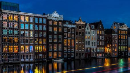Amsterdam at night wallpaper