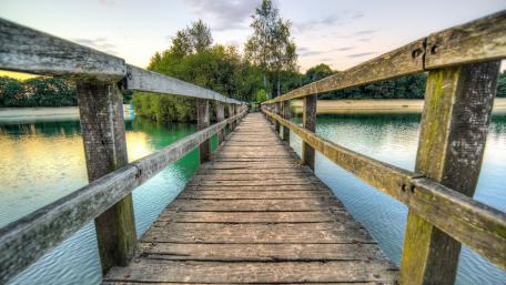 Wooden boardwalk wallpaper