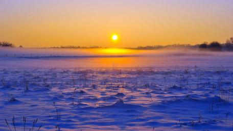 Winter sunset wallpaper