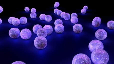 3D purple crystal balls wallpaper