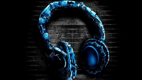 Blue Tech Beats Embrace the Wall wallpaper
