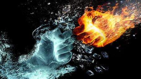 Fire and Ice Clash wallpaper