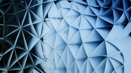 Serene Blue Triangles in 3D Depth wallpaper