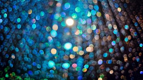 Vibrant Blue Bokeh Light Abstract Design wallpaper