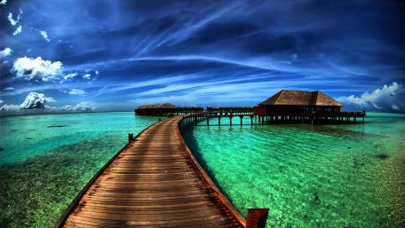 Overwater bungalows wallpaper