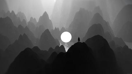 The Moon on the Peak wallpaper