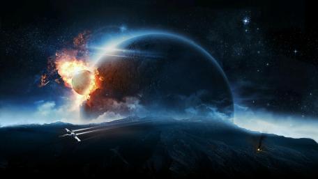Cosmic Collision in the Universe wallpaper