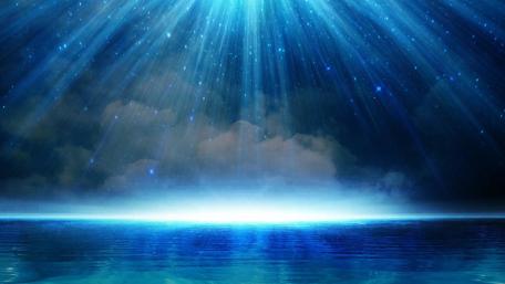 Mystical Blue Ocean Lights wallpaper