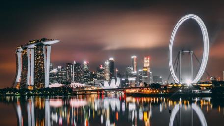 Singapore at night wallpaper