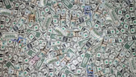 Sea of American Currency Bills wallpaper