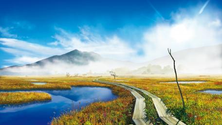 Beautiful misty mountains wallpaper