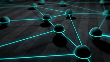 Luminous Network of Spheres in Darkness wallpaper