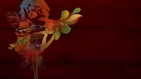 Vibrant Abstract Fusion with Figures and Nature wallpaper