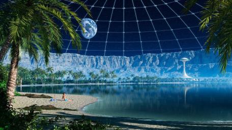 Vacation to the moon wallpaper