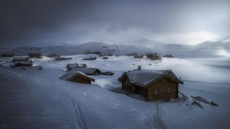 Village in Alaska wallpaper