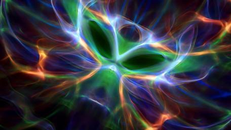 Neon light waves wallpaper