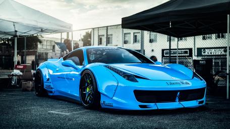 Blue Ferrari 458 wallpaper