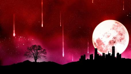 Moonlit Fantasy Skyline wallpaper