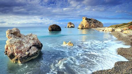 Aphrodite's Rock Scenic Shore wallpaper