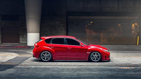 Red Subaru Impreza WRX STI wallpaper