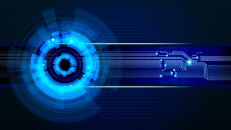 Blue neon digital art wallpaper