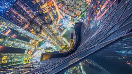 City lights from Haeundae Doosan We've the Zenith tower, Busan wallpaper