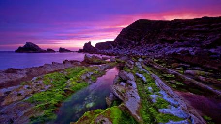 Vibrant Evening Over The Coastal Headland wallpaper