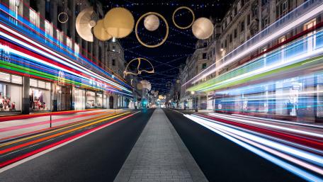 Street light trails wallpaper