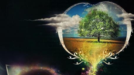 Enchanting Heart of Nature Artwork wallpaper