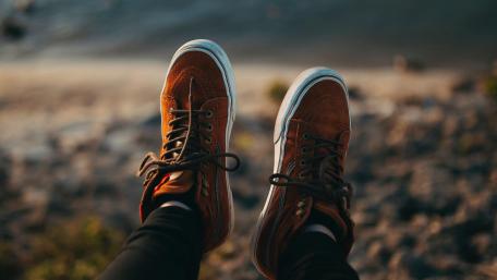 Sneakers legs blur wallpaper