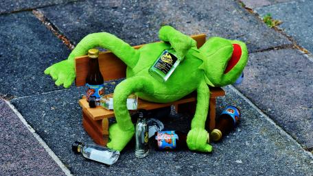 Drunk Kermit the Frog wallpaper