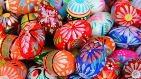 Hand painted Easter eggs wallpaper