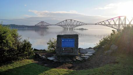 Forth Bridge and The Binks historic plaque wallpaper