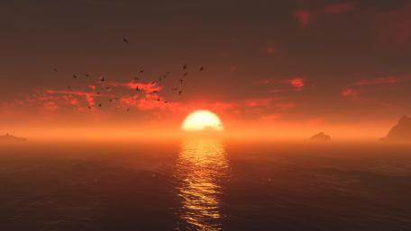 Burning sky at sunset wallpaper