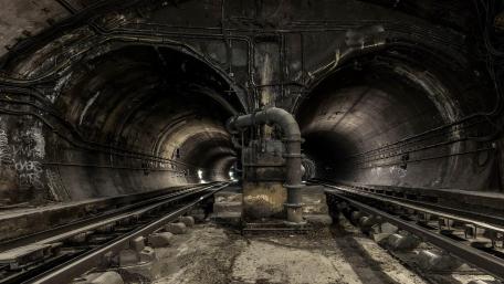 Underground tunnel wallpaper