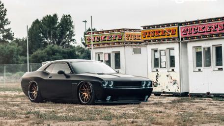Matte black Dodge Challenger wallpaper
